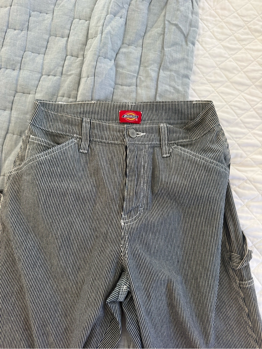 Dickies Girls Relaxed Fit Hickory Striped Carpenter Pants